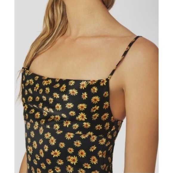 WeWoreWhat Black Babydoll Midi Slip Dress Size 6 Daisy Print Fairy Grunge NWT - Picture 2 of 13